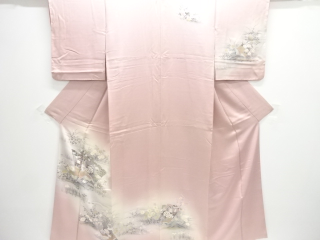 JAPANESE KIMONO / GOSHO-GURUMA / FLORAL PATTERNS HOMONGI